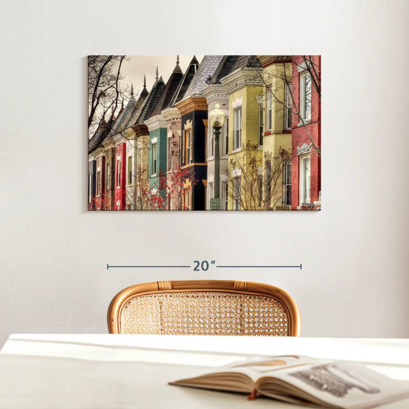 Lilie maisons colorées à Bloomingdale, H 16 po x l 24 po