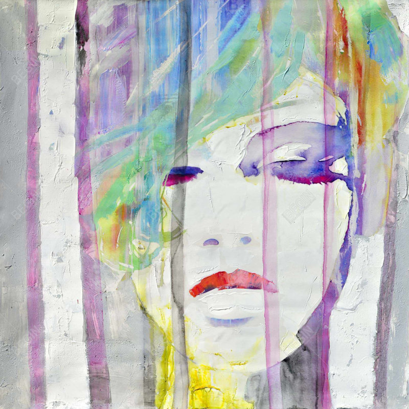 Art abstrait abstrait sur toile - mauve contemporain