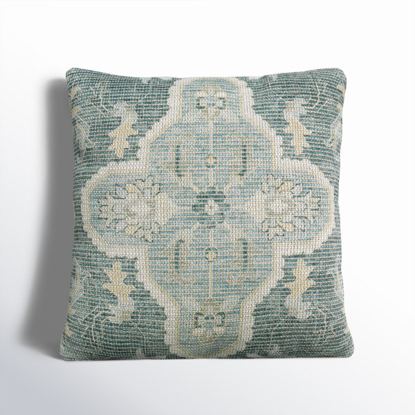 Alain Embroidered Cotton Throw Pillow