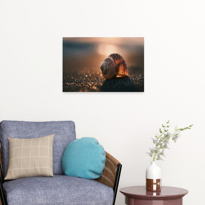 «Golden Hour», impression d'art mural coquillage paisible et serein, 16" H x 24" W