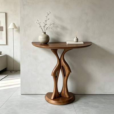 Solid Ash Wood Artistic Console Table