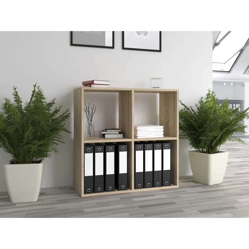 Sharnett 75cm H x 74cm W Cube Bookcase, Sonoma Oak