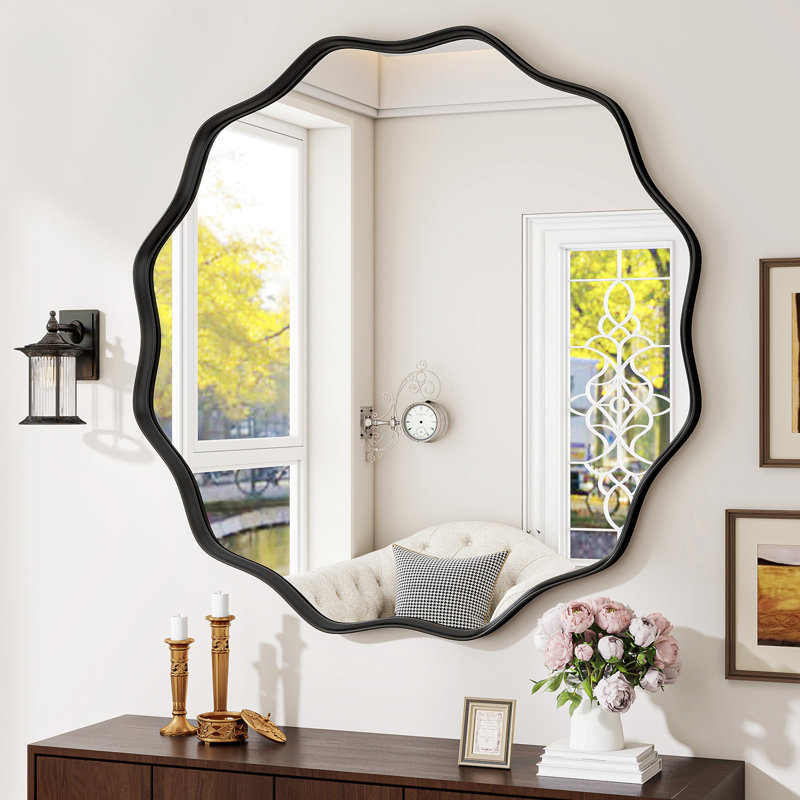 Miroir décoratif mural rond, 36 po x 36 po, Noir