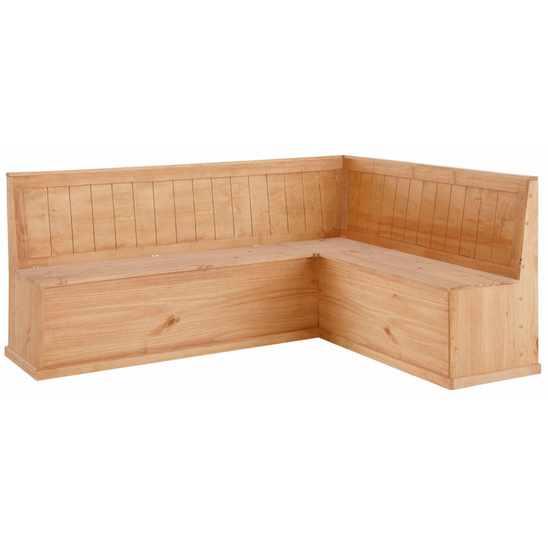 Appleridge  Corner Wood Storage Bench, Stain Wax, H90 x W200 x D160cm