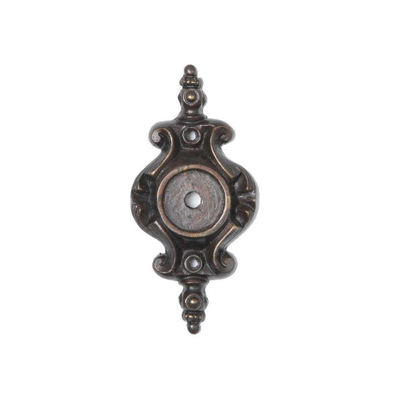 Kings Road Metal Knob Backplate, Dark Brass