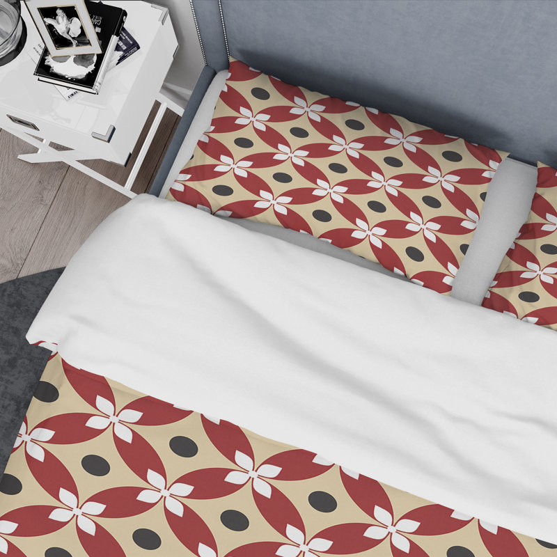 Ensemble de housse de couette de style mid-century rétro abstract xiii, Housse de couette très grand + 2 taies décoratives