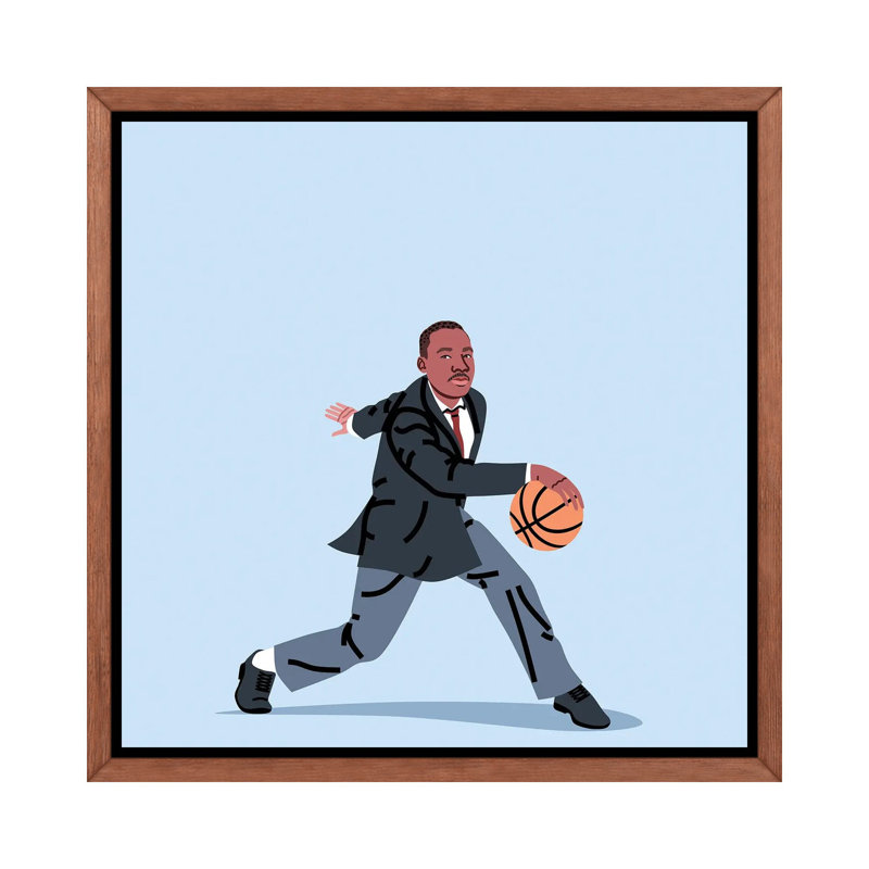 «Balling Martin» par Elad Shagrir - impression, H 26 po x l 26 po x P 1,5 po, Cadre flottant brun