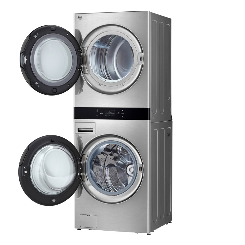 Lg Studio Washtower Smart Front Load 5.0 Cu. Ft. Washer And 7.4 Cu. Ft. Dryer With Center Control, Electric, Gray