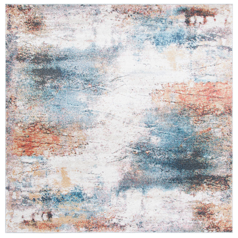 Phoenix Performance Abstract Rug, Square 6'7"