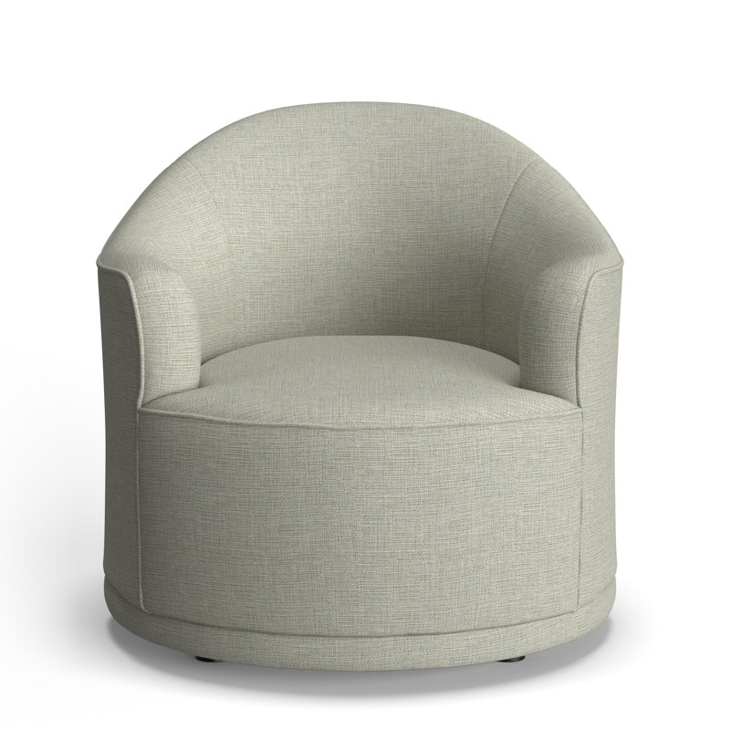 Fauteuil demi-tonneau Rumi,  Tissage texturé beige clair