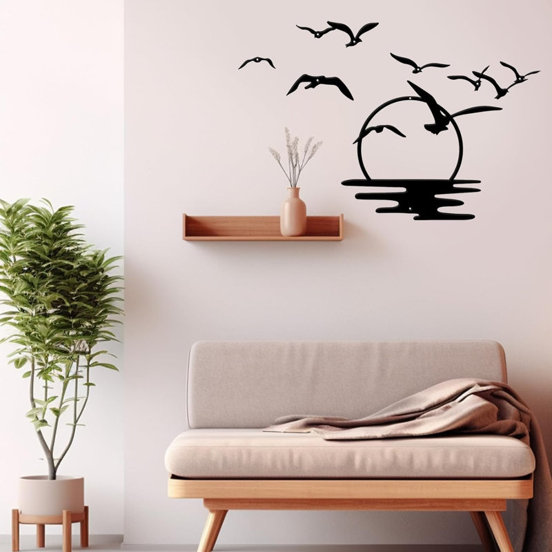 Black Bird Swarm Metal Wall Art