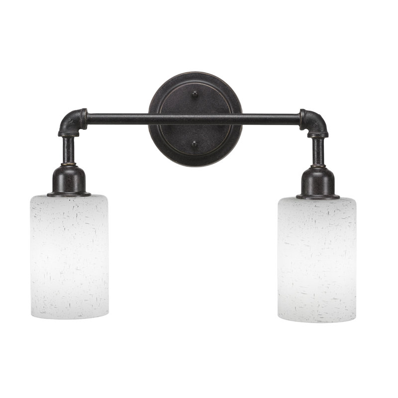 Éclairage pour meuble-lavabo 2 lumières rétro Snider, Bulle transparente, Granite noir