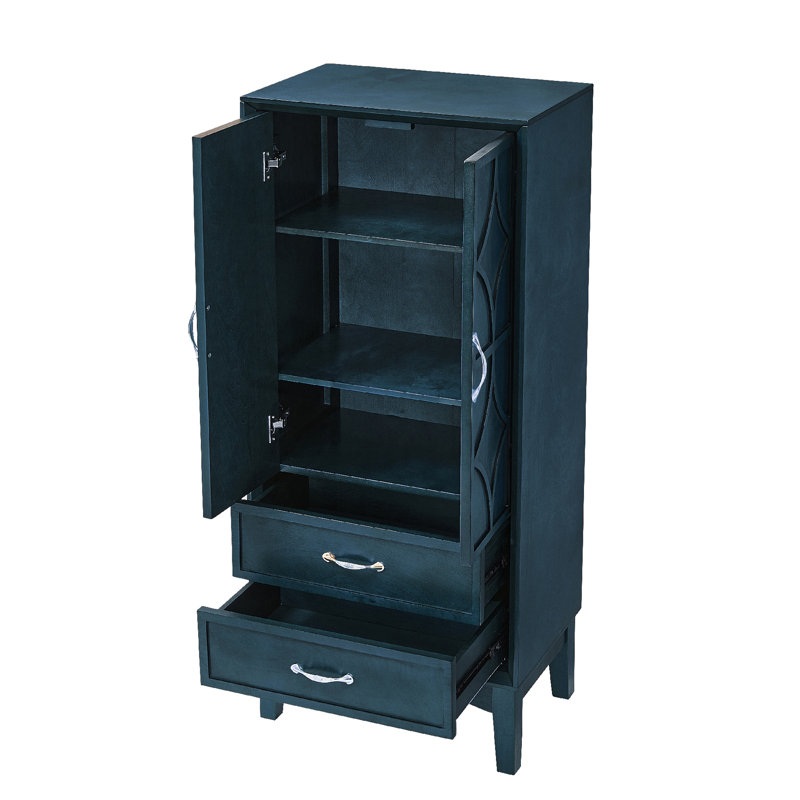 Garde-manger de 53 po de hauteur avec 2 tiroirs, Bleu
