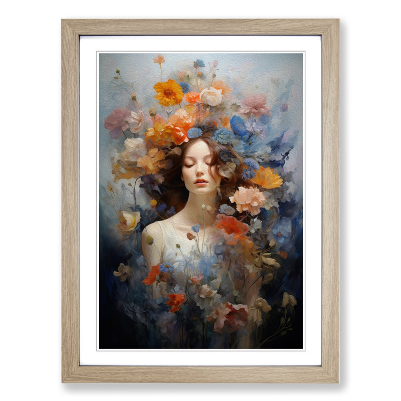 Wildflowers Contemporary - Framed Print, 64cm H x 46cm W x 2cm D, Oak