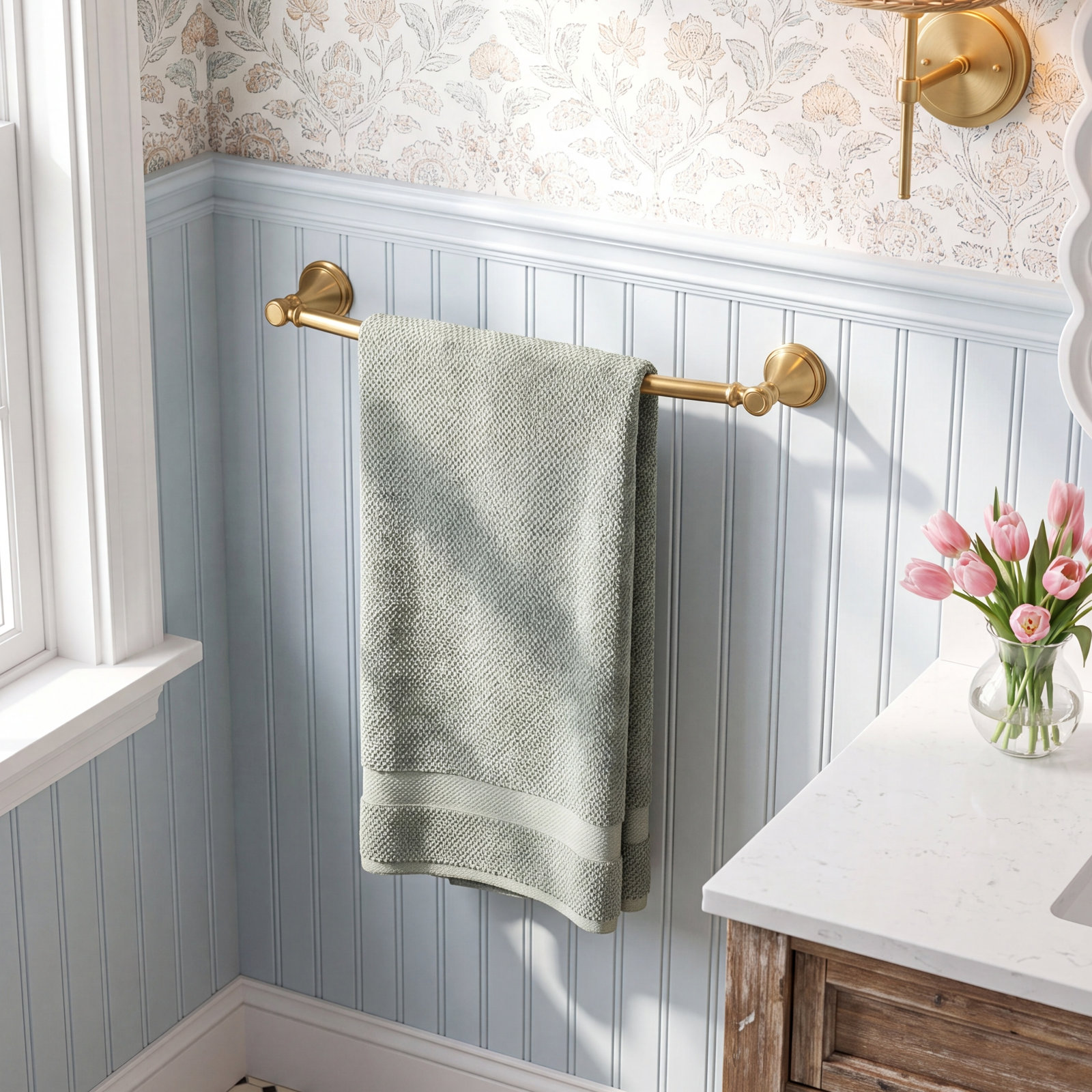 Cassidy™ 18" Wall-Mounted Towel Bar, Brilliance Champagne Bronze