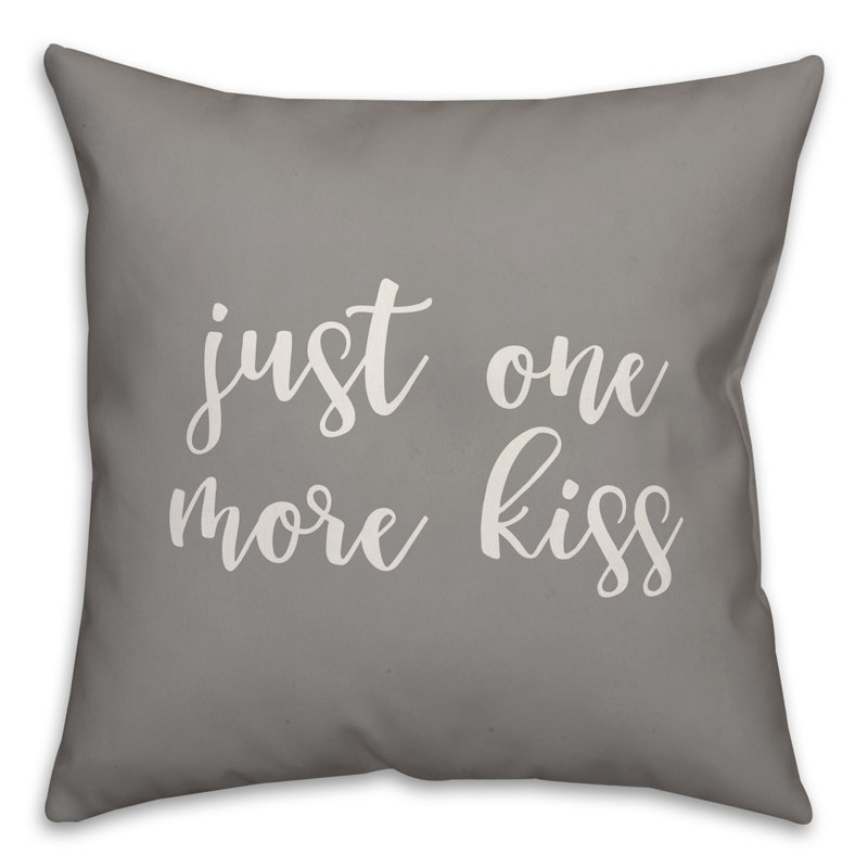  Coussin Just One More Kiss, Gris, Housse de coussin