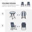Ensemble bistro d'extérieur 3 pièces avec table en verre trempé et chaises berçantes ergonomiques pliables-807762831