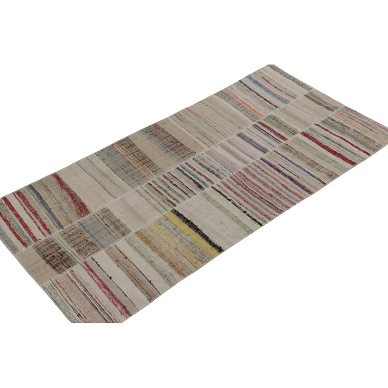 One-of-a-Kind Rectangle 9’ X 12’ Hand Knotted Area Rug, Rectangle 3'11" x 11'
