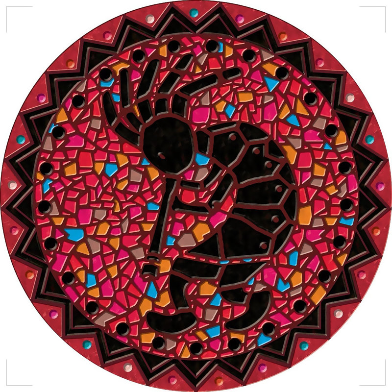Art de jardin Koraljka Kokopelli, Rouge