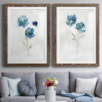«Blue Botanical I», ensemble de 2 reproductions d'art