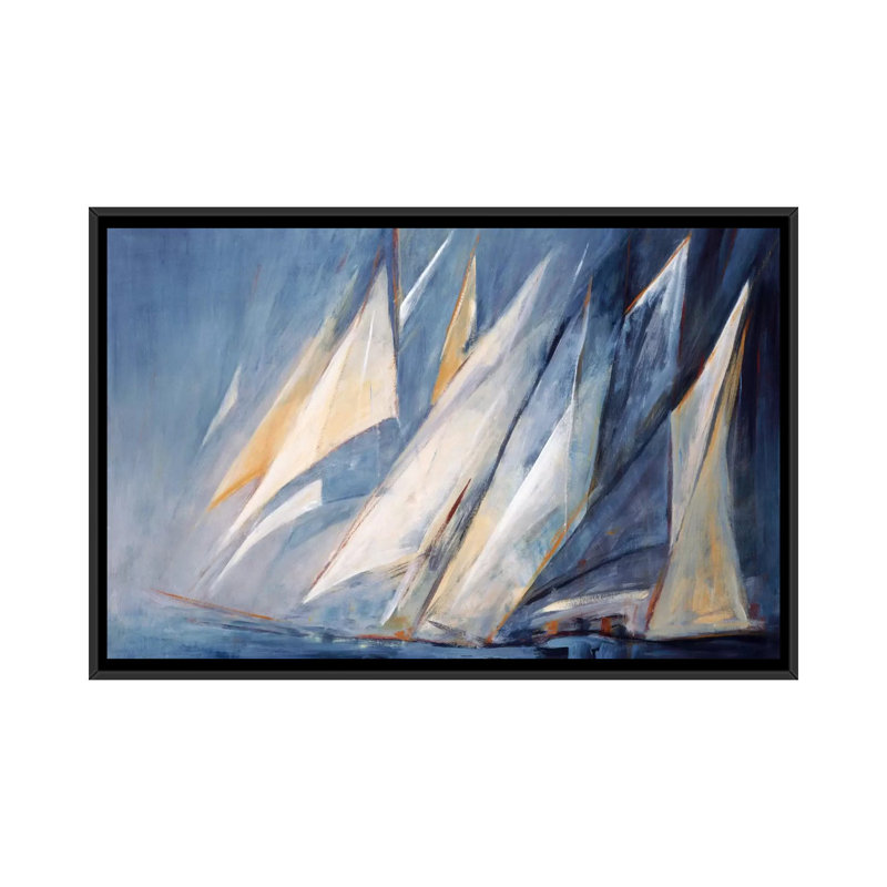 «Contre le vent», reproduction sur toile, H 18 po x l 26 po x P 1,5 po, Toile avec cadre noir