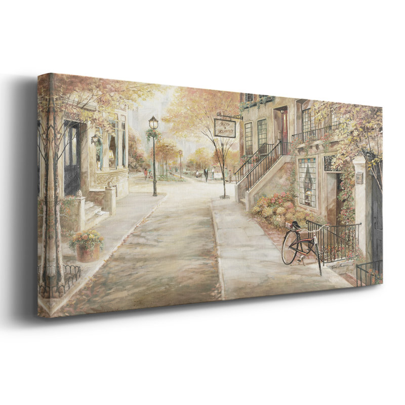 City Bed and Breakfast - Toile tendue avec châssis - Prêt à accrocher, H 12 po x l 30 po