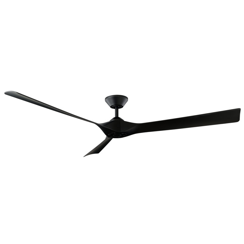 Torque Indoor/Outdoor 3-Blade Smart Ceiling Fan 70" and Remote Control, Works With Alexa and iOS or Android App, Matte Black