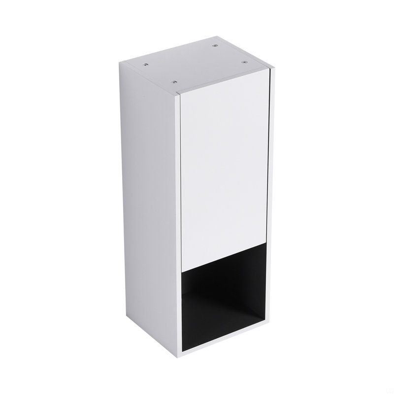 12" Bathroom Side Cabinet,Soft Close Doors,Float Mounting Design, White