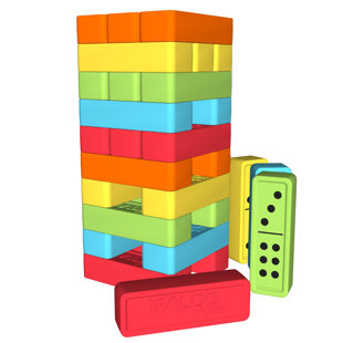 Number 1 in Gadgets Timber Tower Wood Block Stacking Game, 48 Piece Classic  Wooden Blocks for Building, Toppling and Tumbling Games, Deluxe Stacking