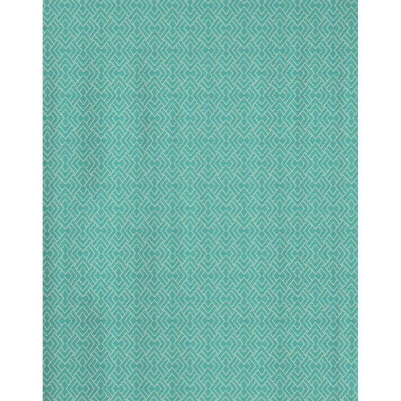 Salguero Cotton Geometric Rectangle Placemat, Petrol