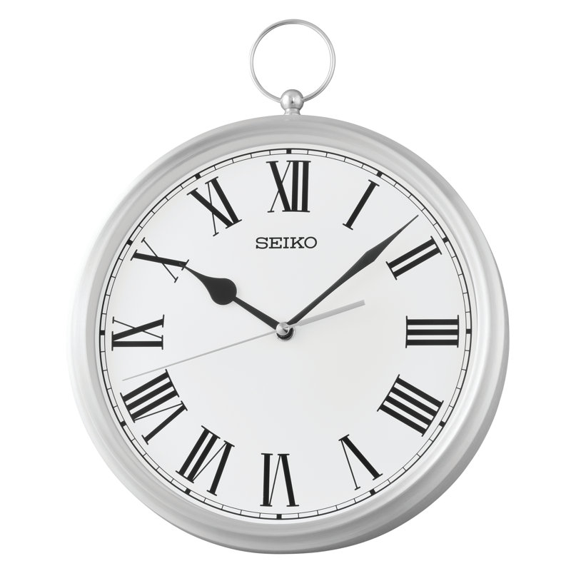QXA850SLH Traditional Wall Clock, Silver-Tone