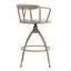 Tabouret de bar pivotant de 26 po de hauteur comptoir, ensemble de 2 sièges en tissu avec structure en métal imprimée par transfert d'eau-1987280549