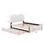 Lit plateforme tapissier simple avec lit gigogne et pieds en bois-1243782393-1243782392