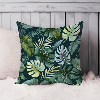 Botanical Monstera Leaves Pattern XIII Pillow Cover