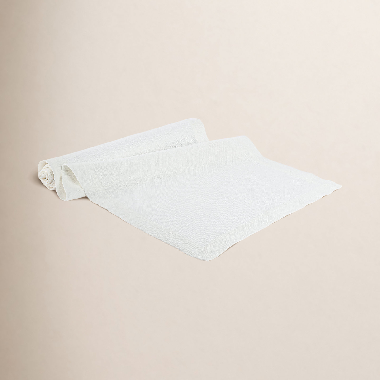 100% Linen Table Runner, Ivory, 18" W x 108" L