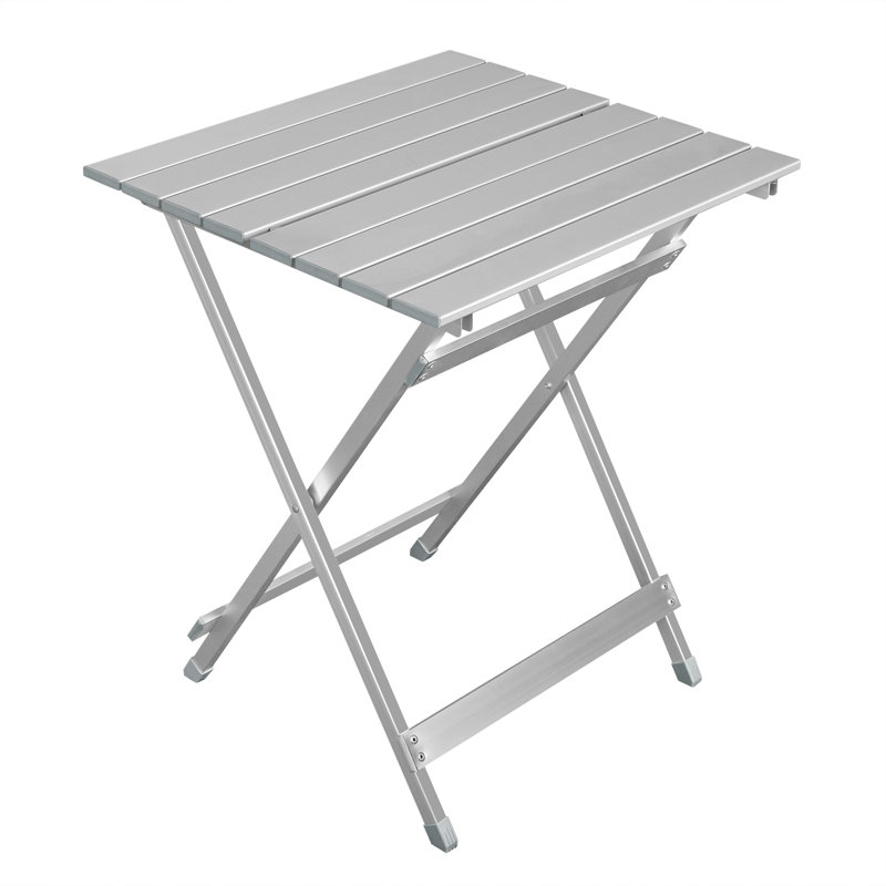 Washingtonville Rectangular Metal Folding Outdoor Camping Table , 50.5cm cm W 47cm cm D, Grey