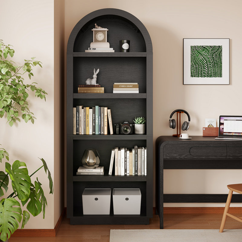 75.55cm H x 30.08cm W Standard Bookcase, Black