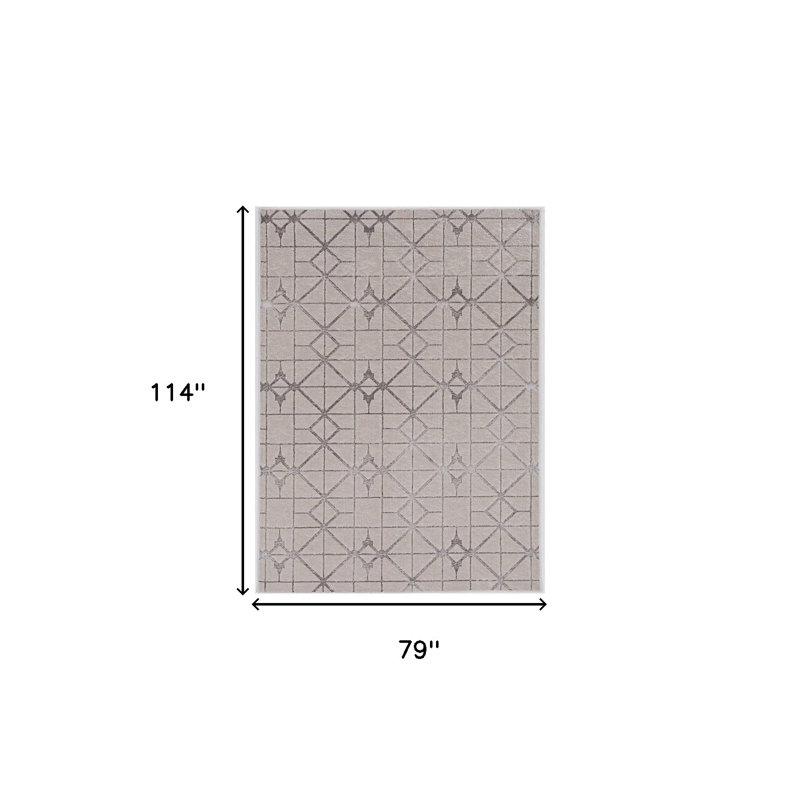 Tapis en polypropylène ou polyester ivoire ou argenté 79 po x 114 po