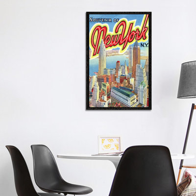 Souvenir Of New York, NY, Travel Postcard - Print on Canvas