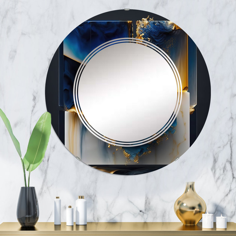 Miroir mural géométrique moderne Raheel, 32 po x 32 po