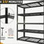 Étagère de rangement 59 pouces en métal, étagère de rangement en acier robuste résistante à l'humidité et imperméable à 5 couches. Conçu pour le rangement d'entrepôt