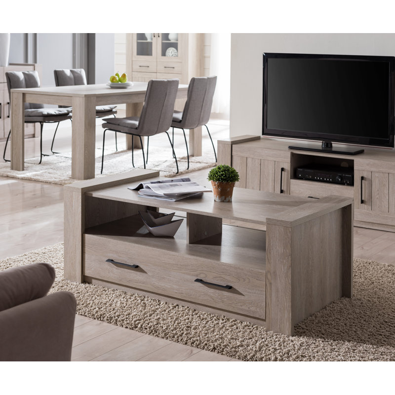 Archibald Floor Shelf Coffee Table with Storage