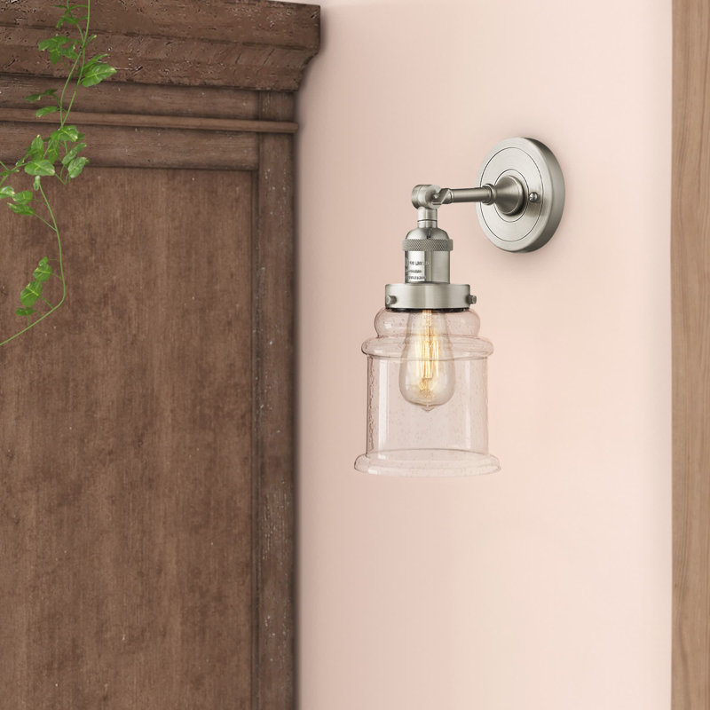 Galaviz Armed Sconce, Brushed Satin Nickel, Seedy