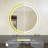 Dimmable Wall Mounted Anti-Fog Bathroom Vanity LED Mirror With Gold Aluminum Frame-2089281618