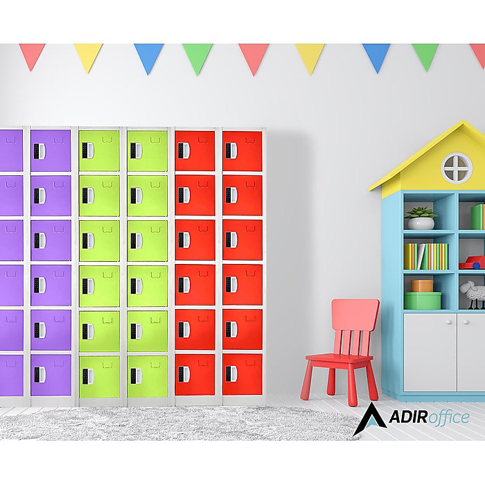 AdirOffice 72" Blue Steel 6-Tier Storage Locker with Digital Lock