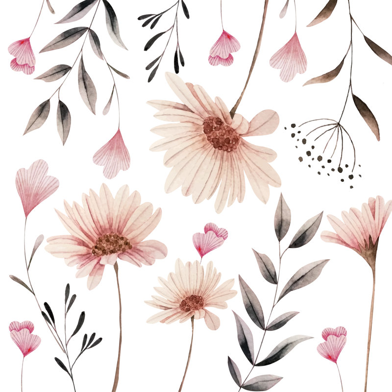 Adhésif décoratif fleurs délicates