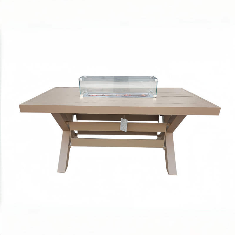6-Seater Dining Set with Firepit Table