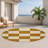 Checkered Beige Indoor and Outdoor Area Rug-701558447