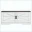 Banc de rangement à 2 niveaux, banc à chaussures de ferme avec coussin de siège rembourré, banc d'entrée avec 2 portes de grange et 2 tablettes réglables, pour le vestibule, la chambre à coucher, le salon