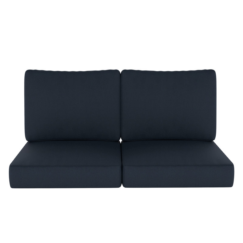 Sunbrella® Outdoor Loveseat Seat / Back Cushion, Canvas Navy Sunbrella® Canvas